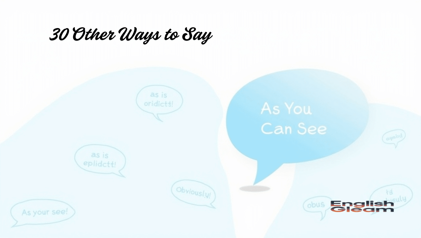 other ways to say as you can see